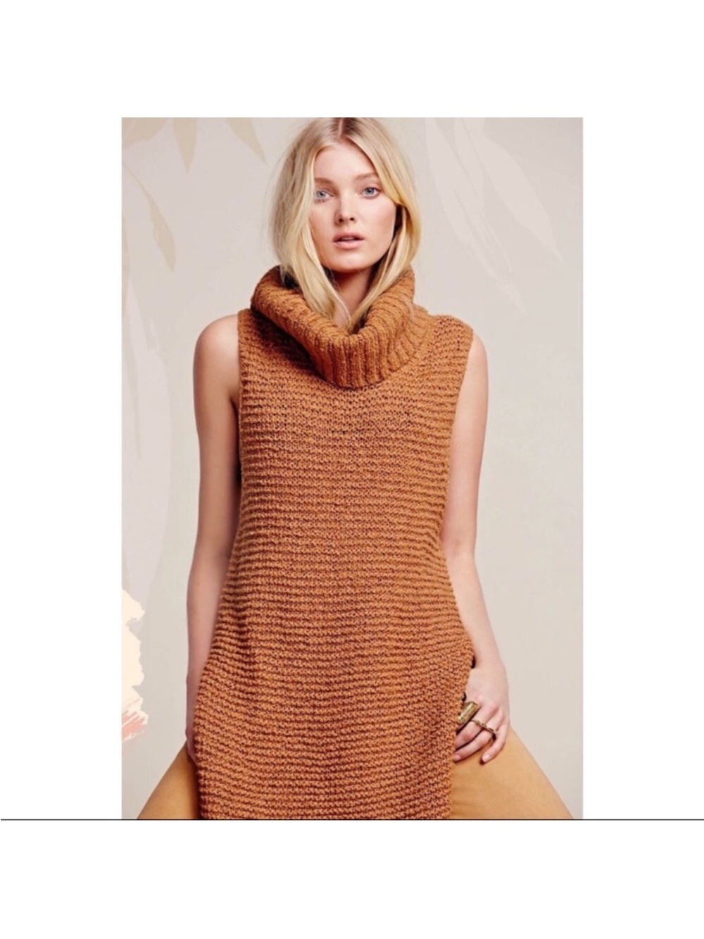 Free People Valentina Sleeveless Cowl Neck Tunic Sweater / Vest